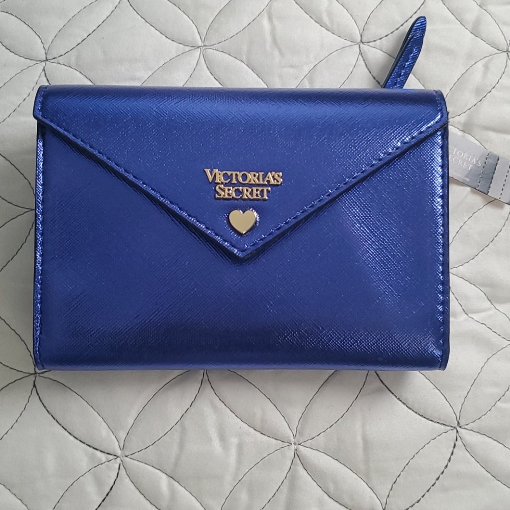 Metallic Blue Travel Wallet